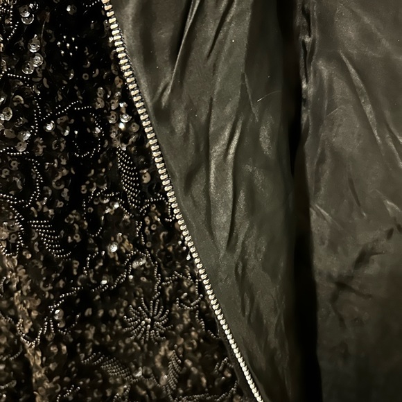 Vintage intricately beaded black top made in Hong Kong Size Small - Picture 11 of 13